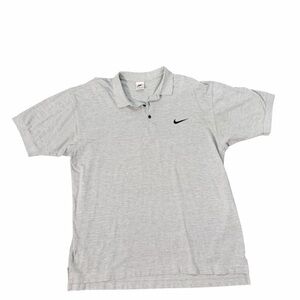 Vintage Nike Gray Mini Swoosh Polo Y2K